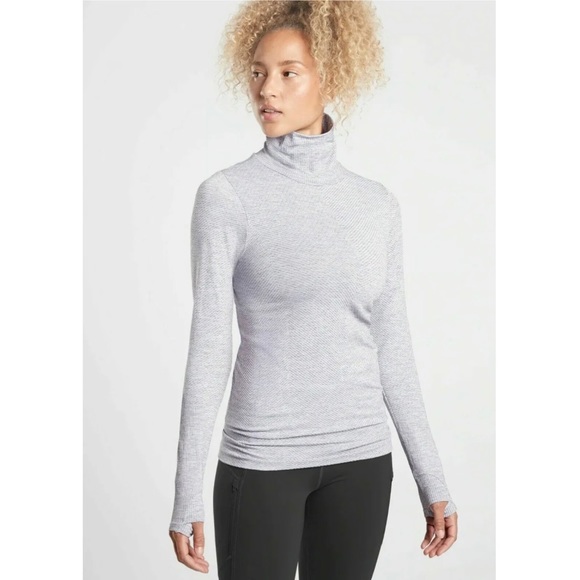 Athleta Sweaters - Athleta Flurry Blizzard Shine Turtleneck Grey Heather